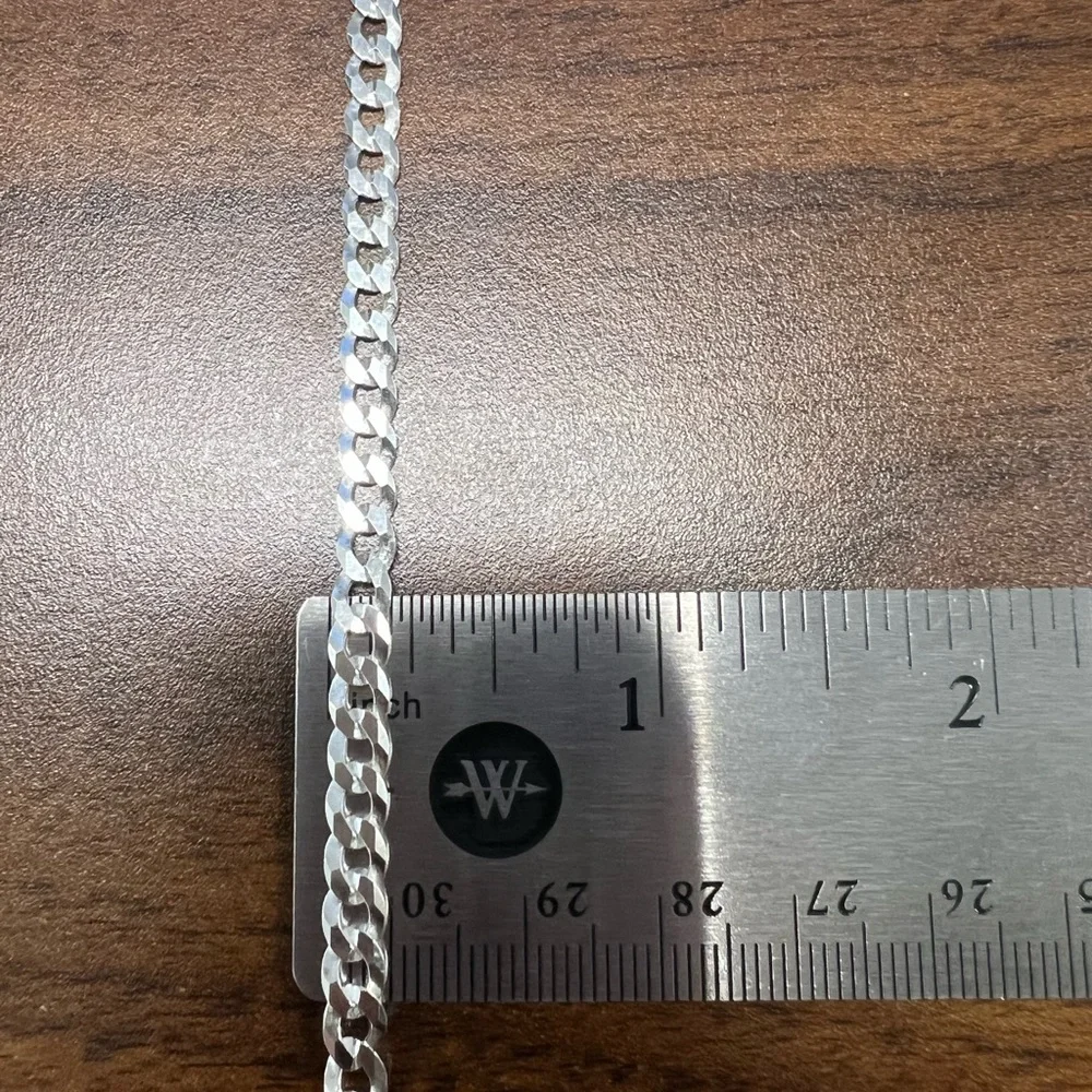 Cuban link sterling silver 925 bracelet unisex - Picture 3 of 5